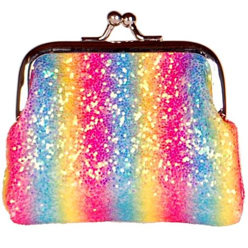 Knipportemonnee gestreept glitters NIEUW, Sieraden, Tassen en Uiterlijk, Portemonnees, Overige kleuren, Nieuw, Ophalen of Verzenden