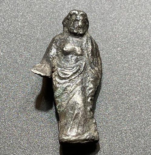 Oud-Romeins Zilver Beeldje van Jupiter (Zeus), staand,, Antiek en Kunst, Antiek | Overige Antiek