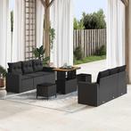 vidaXL Tuin Sofa Set 9 pcs Zwart poly rattan, Verzenden, Nieuw