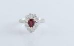 Zonder Minimumprijs - Ring - 18 karaat Witgoud Robijn -, Nieuw