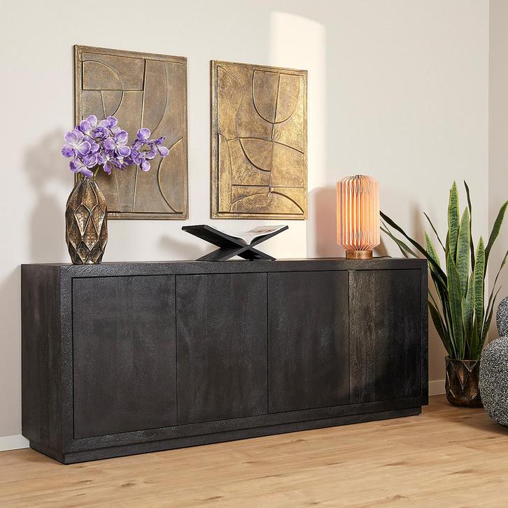 *WOONWINKEL* Starfurn Brussel Zwart Dressoir Robuust Design, Huis en Inrichting, Kasten | Dressoirs, Nieuw, Verzenden