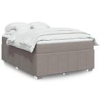 vidaXL Boxspring met matras stof taupe 140x190 cm, Verzenden, Stof, Nieuw, Tweepersoons