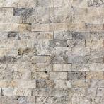 Natuursteen Slate mozaiek matten gekapt travertin 30x30 brui, Nieuw, Verzenden