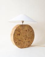 Tafellamp - Knoesthout - Brede conische kap