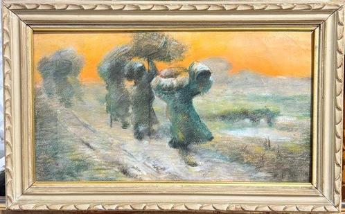 Basilio Cascella (1860-1950) - Ritorno dai campi, Antiek en Kunst, Kunst | Schilderijen | Klassiek
