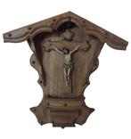 Snijwerk, Altes Holzkreuz mit gekreuzigten Jesus - Jesus am, Antiek en Kunst
