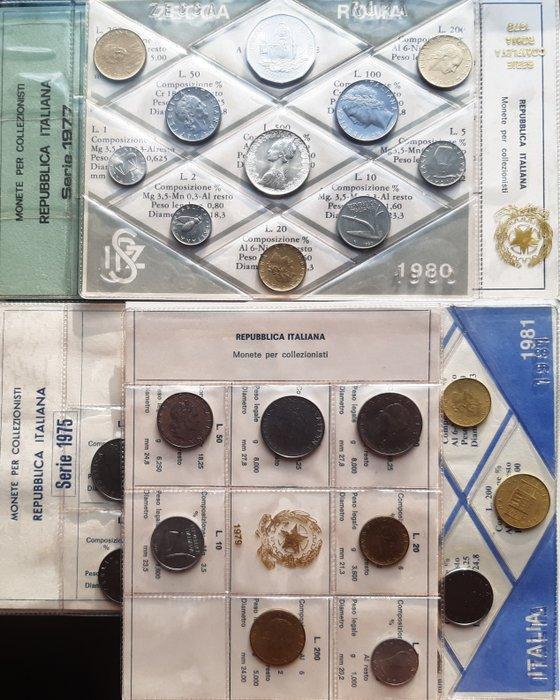 Italië, Republiek 7 Serie Divisionali 1980, Postzegels en Munten, Munten | Europa | Niet-Euromunten