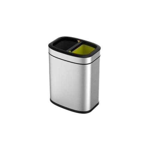 EKO afvalbak OLI-Cube Open Top Bin 10+10 ltr - Mat RVS, Huis en Inrichting, Woonaccessoires | Prullenbakken, Nieuw, Verzenden
