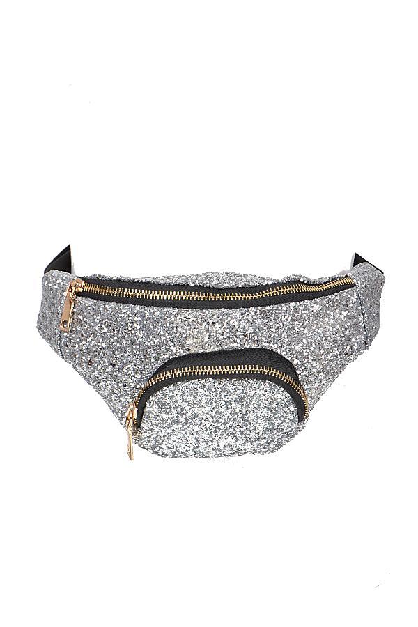 Heuptasje Rond Voorvak Grote Glitters Zilver Heuptas Zilvere, Sieraden, Tassen en Uiterlijk, Tassen | Damestassen, Overige typen