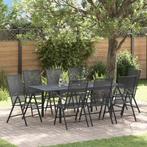 vidaXL Tuin Eetset 9 pcs Staal, Verzenden, Nieuw, Rvs