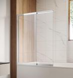 Badwand Moka 130 x 140 cm Chroom Badscherm schuifdeur 5 mm, Doe-het-zelf en Verbouw, Sanitair, Verzenden, Nieuw, Bad
