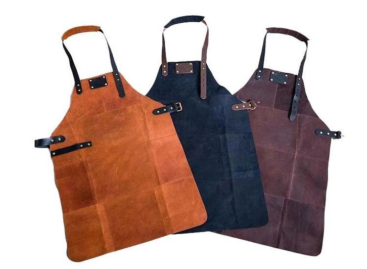 Barbecueschort - Lederen Schort - 81 x 56 cm, Tuin en Terras, Barbecue-accessoires, Nieuw, Verzenden