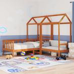 vidaXL Dagbed Set 3 pcs Wasbruin Massief grenenhout, Verzenden, Nieuw, Bruin, Hout