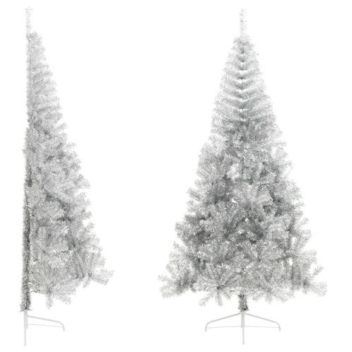 Ruimtebesparende Halve Kerstboom 210cm - Retourdeal! Zilv..., Huis en Inrichting, Woonaccessoires | Kunstplanten en Kunstbloemen