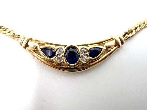 Ketting met hanger - 18 karaat Geel goud - 0.30ct. tw., Sieraden, Tassen en Uiterlijk, Antieke sieraden
