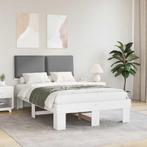 vidaXL Bedframe met Gevoerd Hoofdgedeelte Lichtgrijs 120 x, Verzenden, Nieuw, Hout