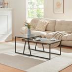 Salontafel Hyllestad set van 2 zwart en betonkleurig [en.cas, Verzenden, Nieuw