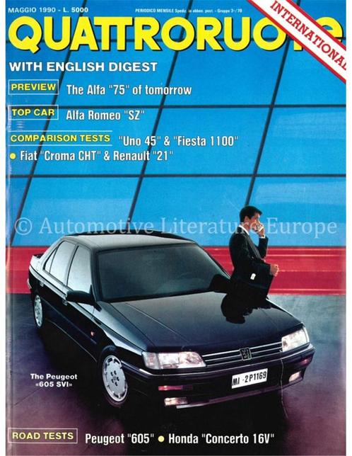 1990 QUATTRORUOTE MAGAZINE 415 ITALIAANS, Boeken, Auto's | Folders en Tijdschriften