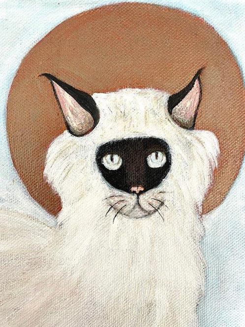Eleanor Gabriel - Chat sacré, Antiek en Kunst, Kunst | Schilderijen | Modern