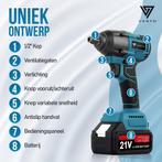 Vesto® Accu Slagmoersleutel 21V - incl. 6x Moerdoppen, Bitad, Doe-het-zelf en Verbouw, Gereedschap | Boormachines, Verzenden, Zo goed als nieuw