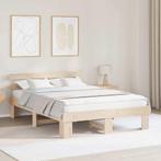 vidaXL Bedframe met hoofdeinde Bruin 160 x 200 cm Massief, Huis en Inrichting, Slaapkamer | Bedden, Verzenden, Nieuw, Bruin, Hout