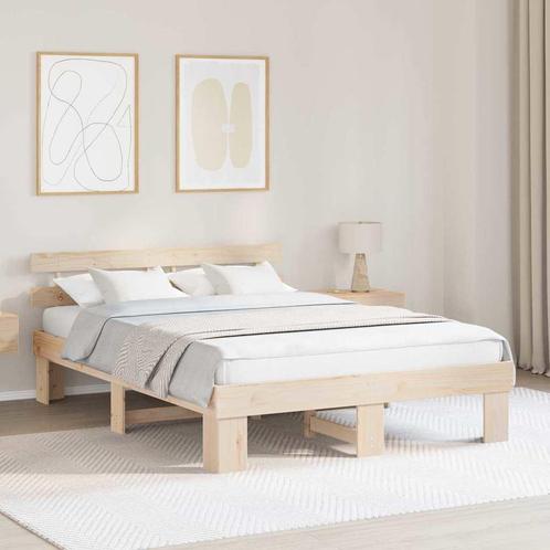 vidaXL Bedframe met hoofdeinde Bruin 160 x 200 cm Massief, Huis en Inrichting, Slaapkamer | Bedden, Bruin, Nieuw, Hout, Verzenden