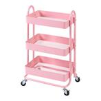 Keukentrolley Pyhäntä met 3 manden 78,5x46x35 cm roze [en.ca, Verzenden, Nieuw