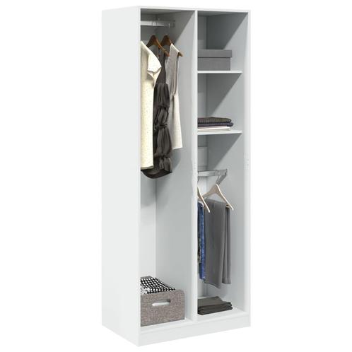 vidaXL Kledingkast 80x50x200 cm bewerkt hout wit, Huis en Inrichting, Kasten | Kledingkasten, Nieuw, Verzenden