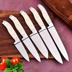 Gold Deer - 5 Piece professional knives set - Hammered Steel