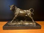 sculptuur, Bull - 21 cm - Brons, Marmer