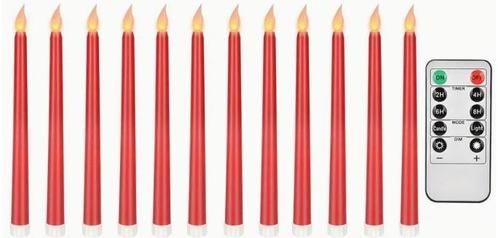 Ledkaarsen 12 st met afstandsbediening rood warmwit timer, Hobby en Vrije tijd, Knutselen, Nieuw, Ophalen of Verzenden