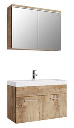 Badkamermeubel Set Paso 02 80 cm Kastanje Eiken Badmeubel, Huis en Inrichting, Badkamer | Badkamermeubels, Verzenden, Nieuw, Wastafelkast