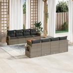 vidaXL 9-delige Loungeset met kussens poly rattan grijs, Tuin en Terras, Tuinsets en Loungesets, Verzenden, Nieuw, Rotan, Loungeset