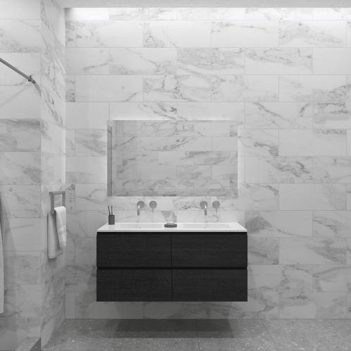 Badkamermeubelset Gliss Zeus 140 cm Zwart Eiken, Doe-het-zelf en Verbouw, Sanitair, Bad, Nieuw, Ophalen of Verzenden