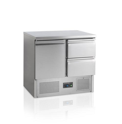 Tefcold koelwerkbank | saladette | 1 deur + 2 lades | RVS |, Zakelijke goederen, Horeca | Keukenapparatuur, Nieuw in verpakking