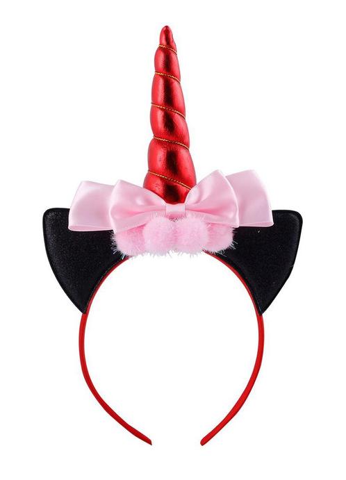 Eenhoorn Haarband Rood Zwart Strik Unicorn Diadeem Oortjes R, Kleding | Dames, Carnavalskleding en Feestkleding, Accessoires, Nieuw