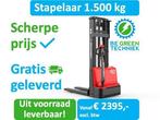 Elektrische Stapelaar | 1.500 kg | 2,7 - 4,15 | vanafprijs:, Stapelaar, 1000 tot 2000 kg, Elektrisch, Verzenden