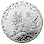 Lunar - Year of the Dog (UK) - 1 oz 2018, Postzegels en Munten, Munten | Oceanië, Verzenden, Losse munt, Zilver