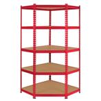 Z-Rax Hoek Stellingkast - 183x90x45cm - Rood, Verzenden