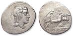 Romeinse Republiek. L. Julius Bursio, 85 v.Chr.. Denarius, Postzegels en Munten