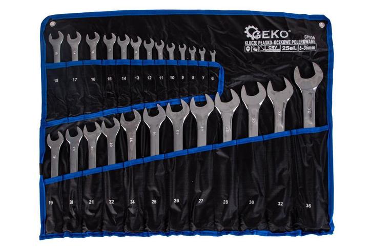 Ringsteeksleutel Set - 6 Tm 36 Mm - 25 Delig - Steekringsleu, Doe-het-zelf en Verbouw, Gereedschap | Handgereedschap, Nieuw, Ophalen of Verzenden