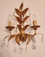 Kaars wandlamp - Verguld, IJzer, Kristal - Blattgoud met de, Huis en Inrichting, Nieuw
