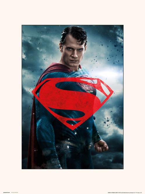 Kunstdruk DC Batman V Superman Superman Glyph 30x40cm, Huis en Inrichting, Woonaccessoires | Schilderijen, Tekeningen en Foto's