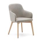 *WOONWINKEL* Kave Home Nelida Stoel Van Massief Beukenhout N, Huis en Inrichting, Stoelen, Verzenden, Nieuw, Bruin, Stof