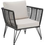 Tuin-loungeset Sundo in rope-design van wicker - antraciet, Verzenden, Nieuw