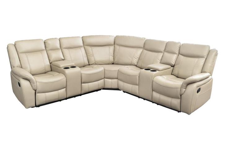 Cinema fauteuil HOLLYWOD 5-zits kunstleer beige - 47589, Huis en Inrichting, Fauteuils, Ophalen of Verzenden