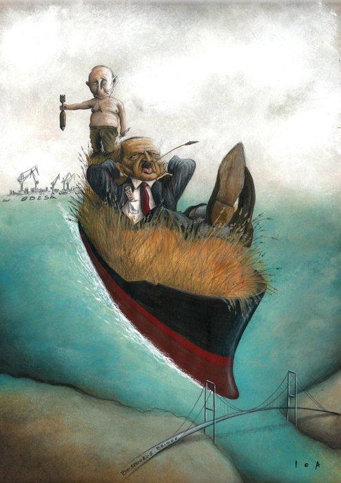 Nikola Hendrickx (Ioa) - Cartoon Europe Diplomatic Magazine, Antiek en Kunst, Kunst | Designobjecten