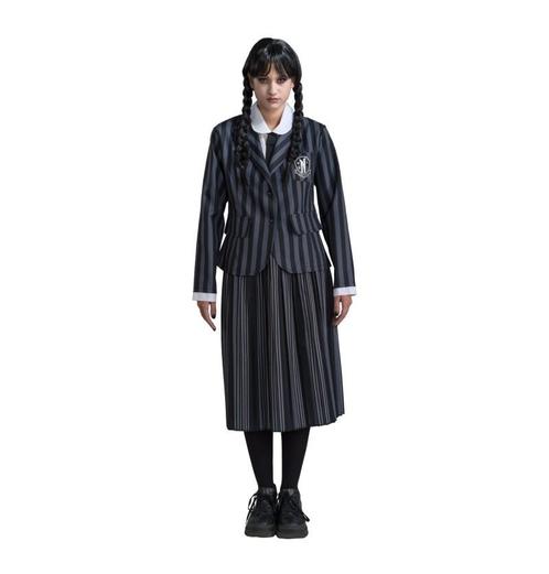 Kostuum Wednesday School Uniform Zwart/Grijs, Hobby en Vrije tijd, Feestartikelen, Nieuw, Verzenden