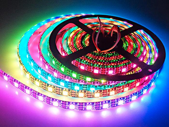 5M WS2812B Adresseerbare RGB Pixel Led Strip, IP30, 300...., Huis en Inrichting, Lampen | Overige
