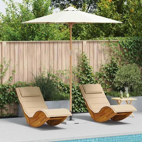 vidaXL Tuinparasol Crèmewit 240 x 240 x 260 cm Bamboe, Tuin en Terras, Parasols, Nieuw, 2 tot 3 meter, Verzenden